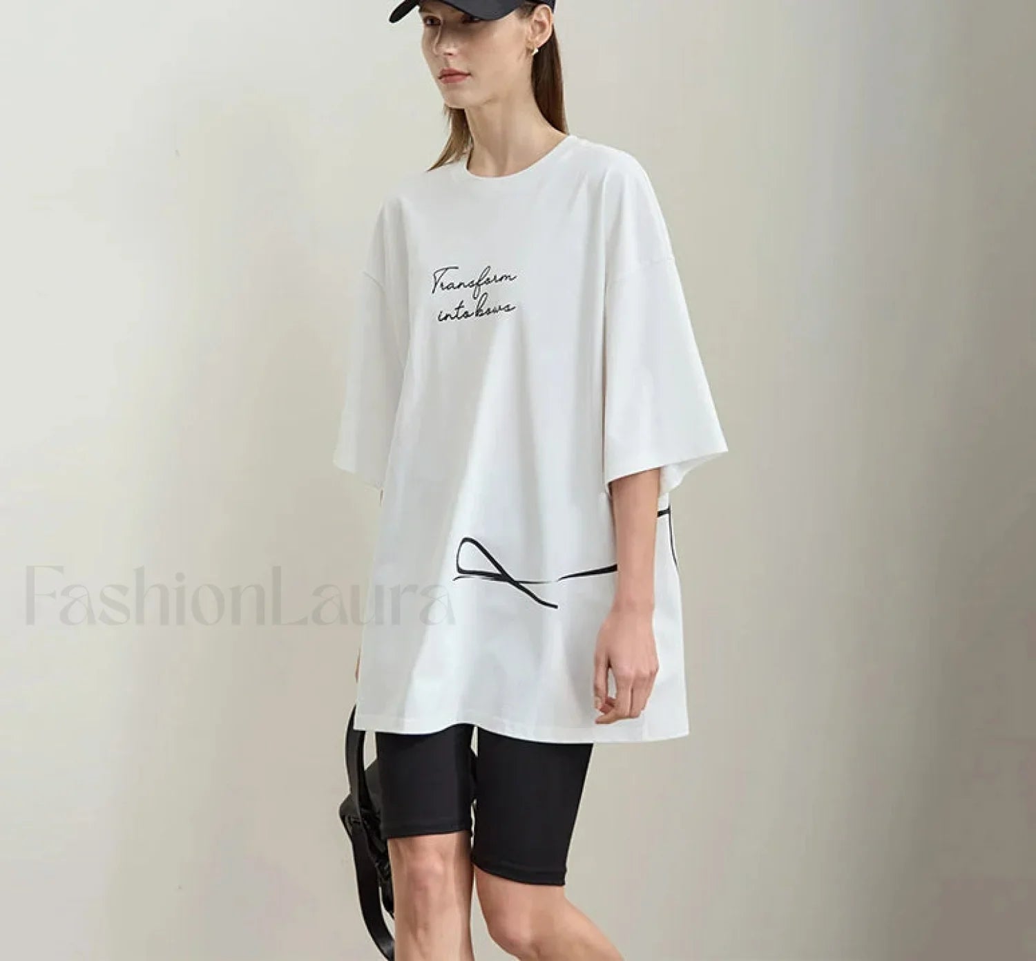 Bowknot Print Loose T-Shirt