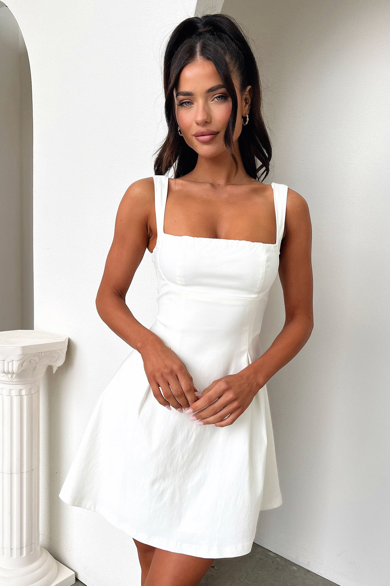 Square Neck Sleeveless Fit and Flare Mini Dress Summer 4