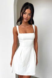 Square Neck Sleeveless Fit and Flare Mini Dress Summer 2