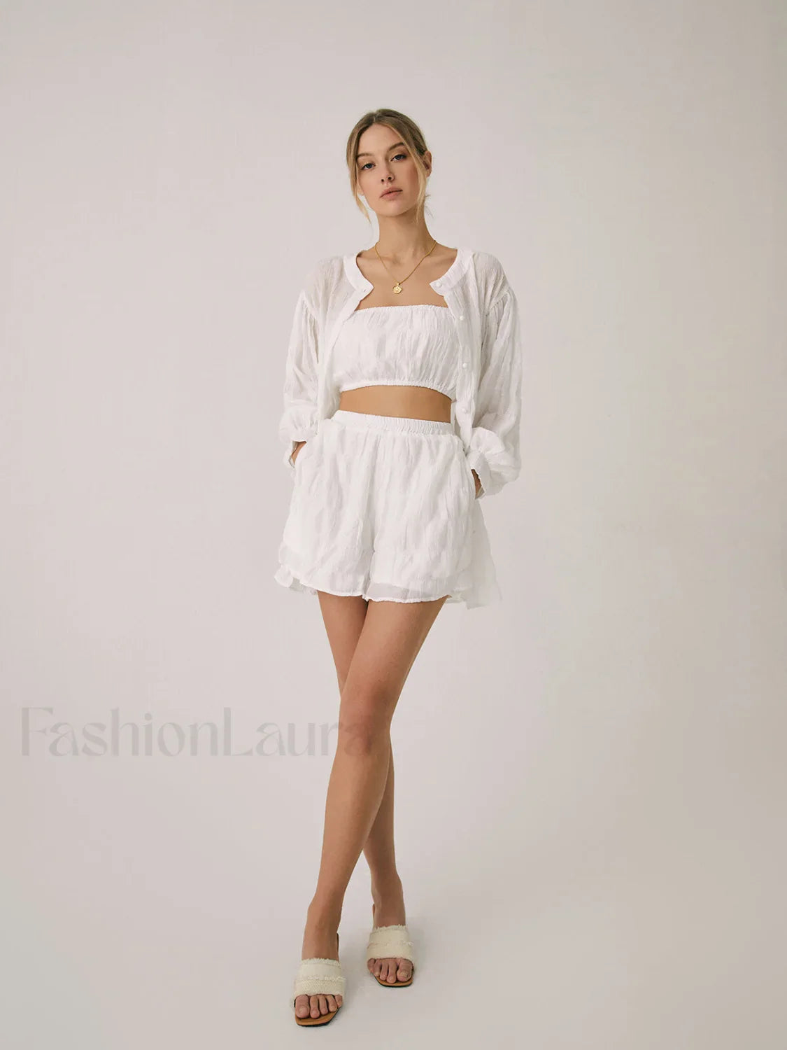 Breathable Three Graceful Piece Shorts Set