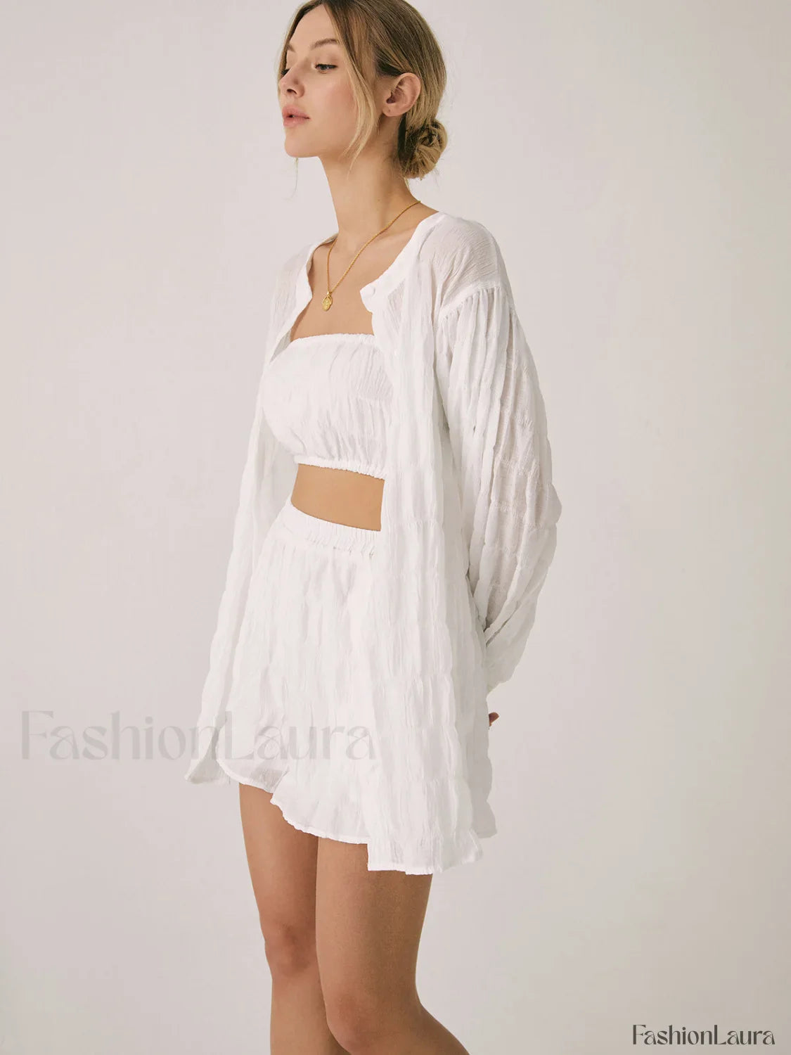 Breathable Three Graceful Piece Shorts Set