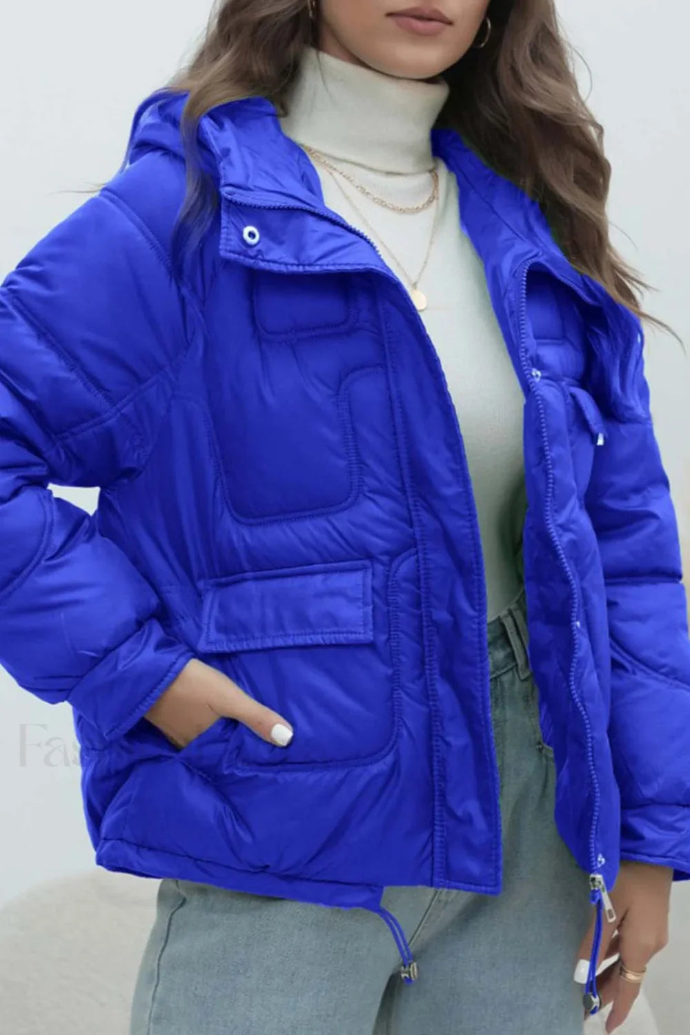 Bright Color Stand Collar Puffer Coat