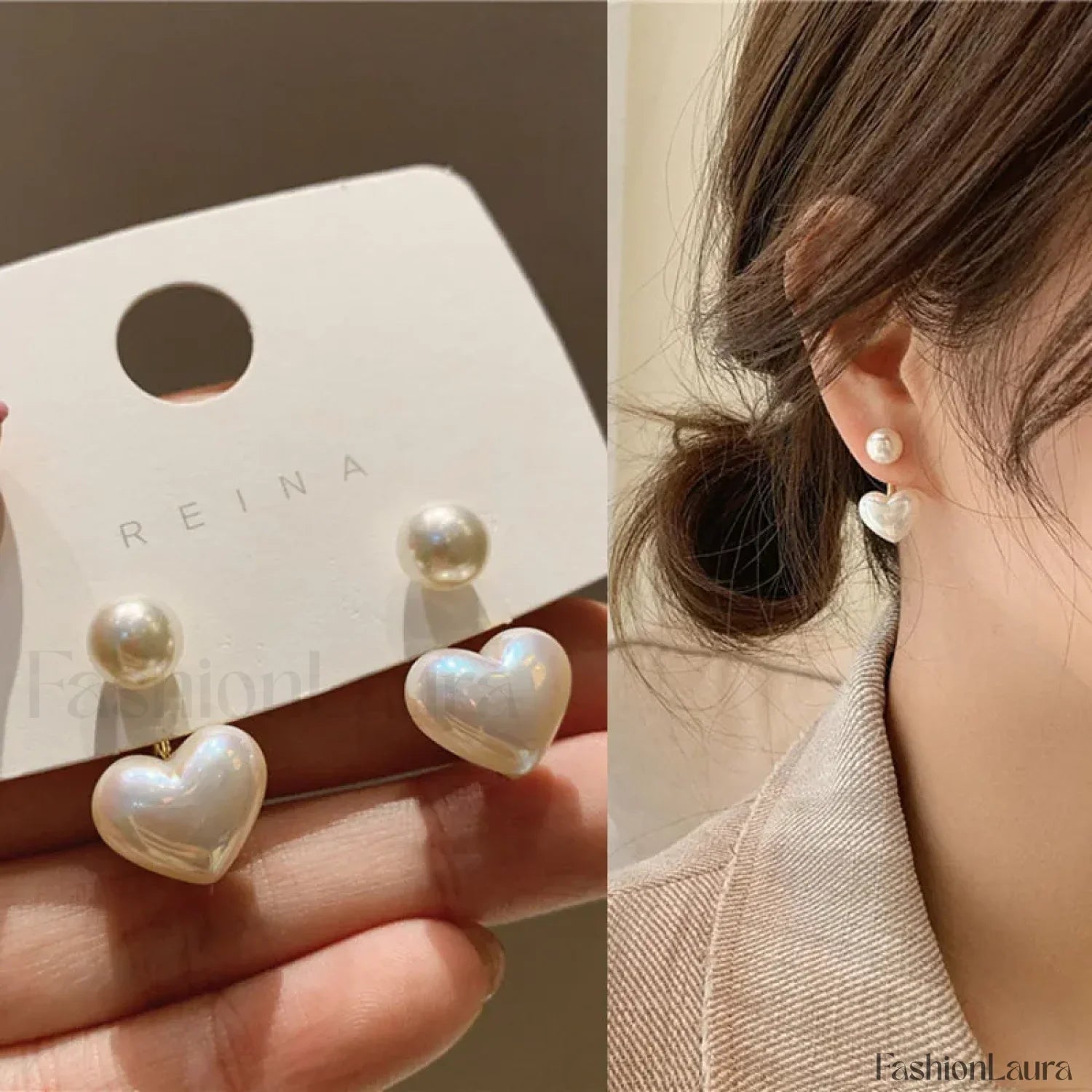 Bright Crystal Luxury Korean Unusual Claw Stud Irregular Pearl Earring