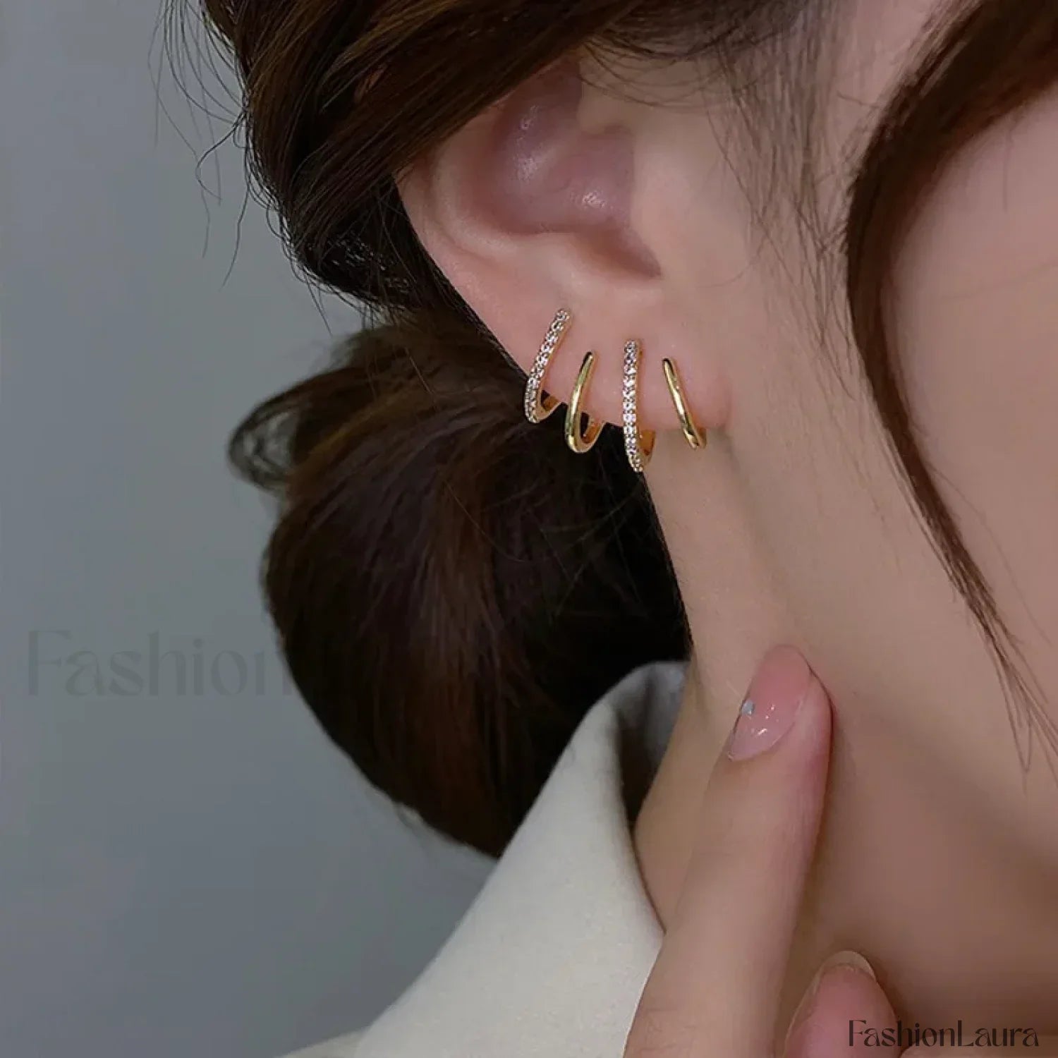 Bright Crystal Luxury Korean Unusual Claw Stud Irregular Pearl Earring