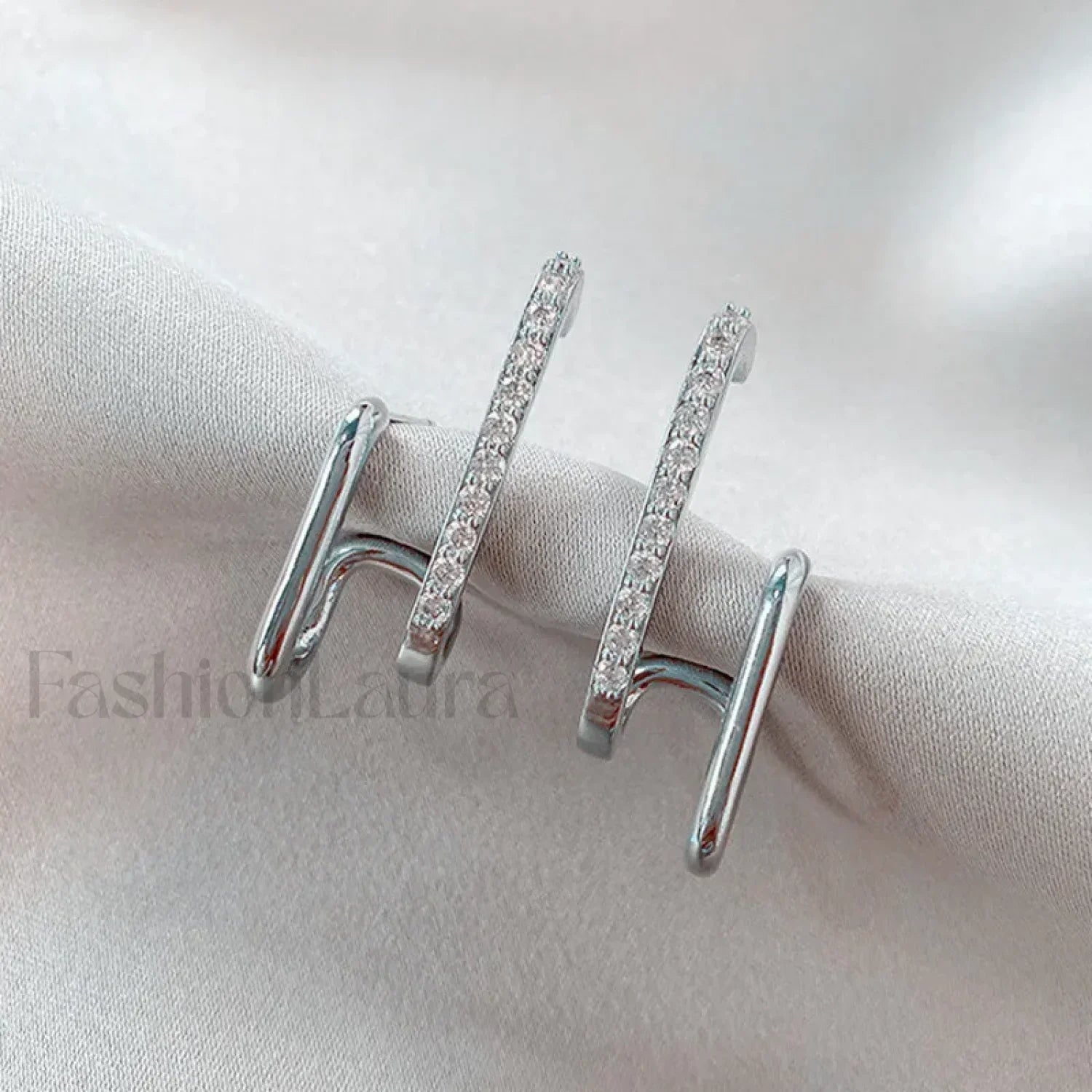 Bright Crystal Luxury Korean Unusual Claw Stud Irregular Pearl Earring