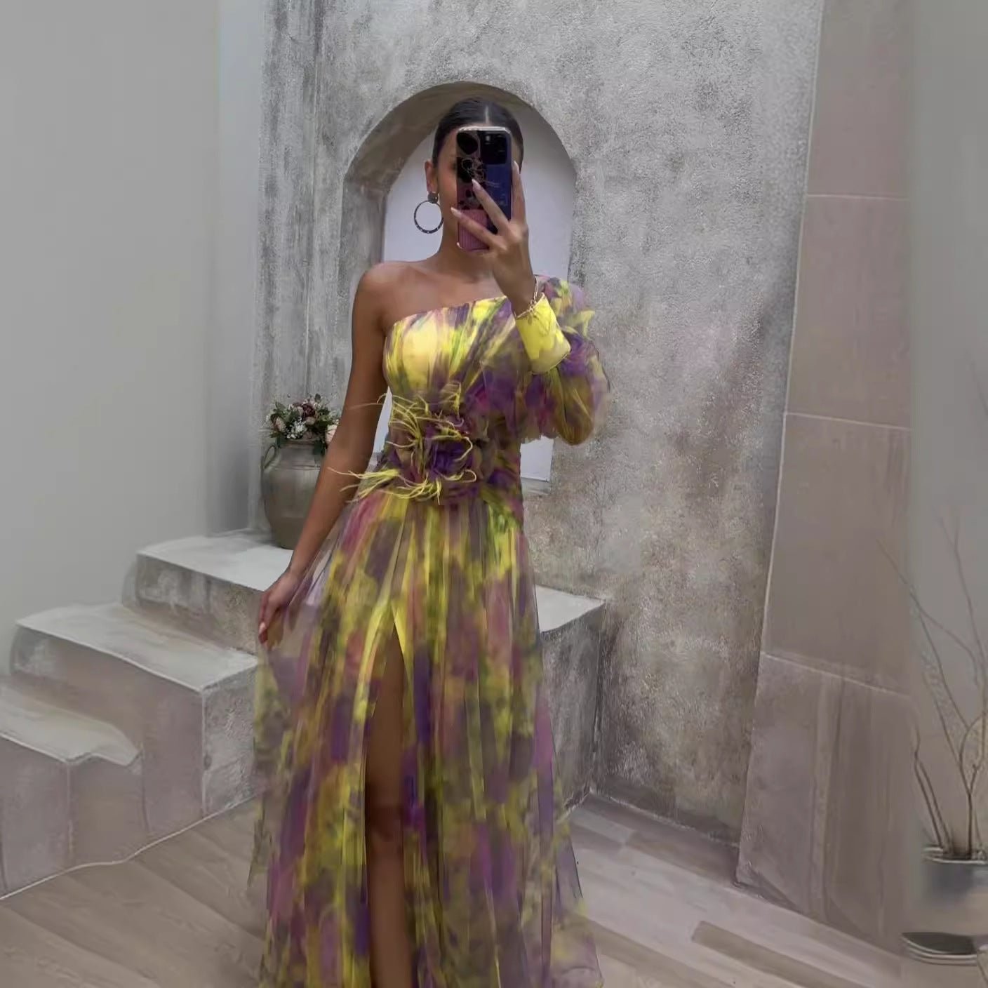 Araceli Elegant Long Sleeve Maxi Dress for Women Bold Statement Look