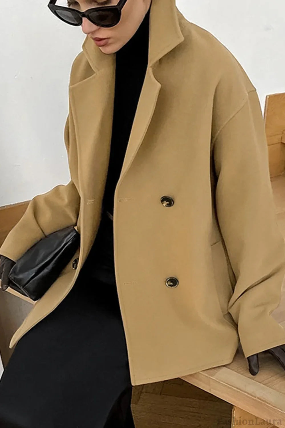 Brown Boucle Notch Lapel Jacket