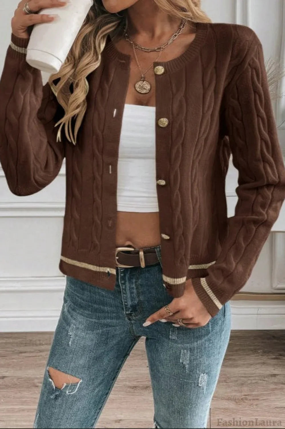 Brown Tweed Heavyweight Cardigan