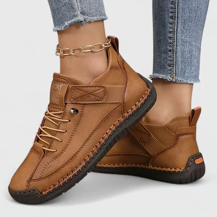 Lace Up Hook and Loop Strap Low Top Sneakers