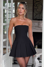 Strapless Pleated Fit and Flare Mini Dress 3