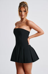Strapless Pleated Fit and Flare Mini Dress 7