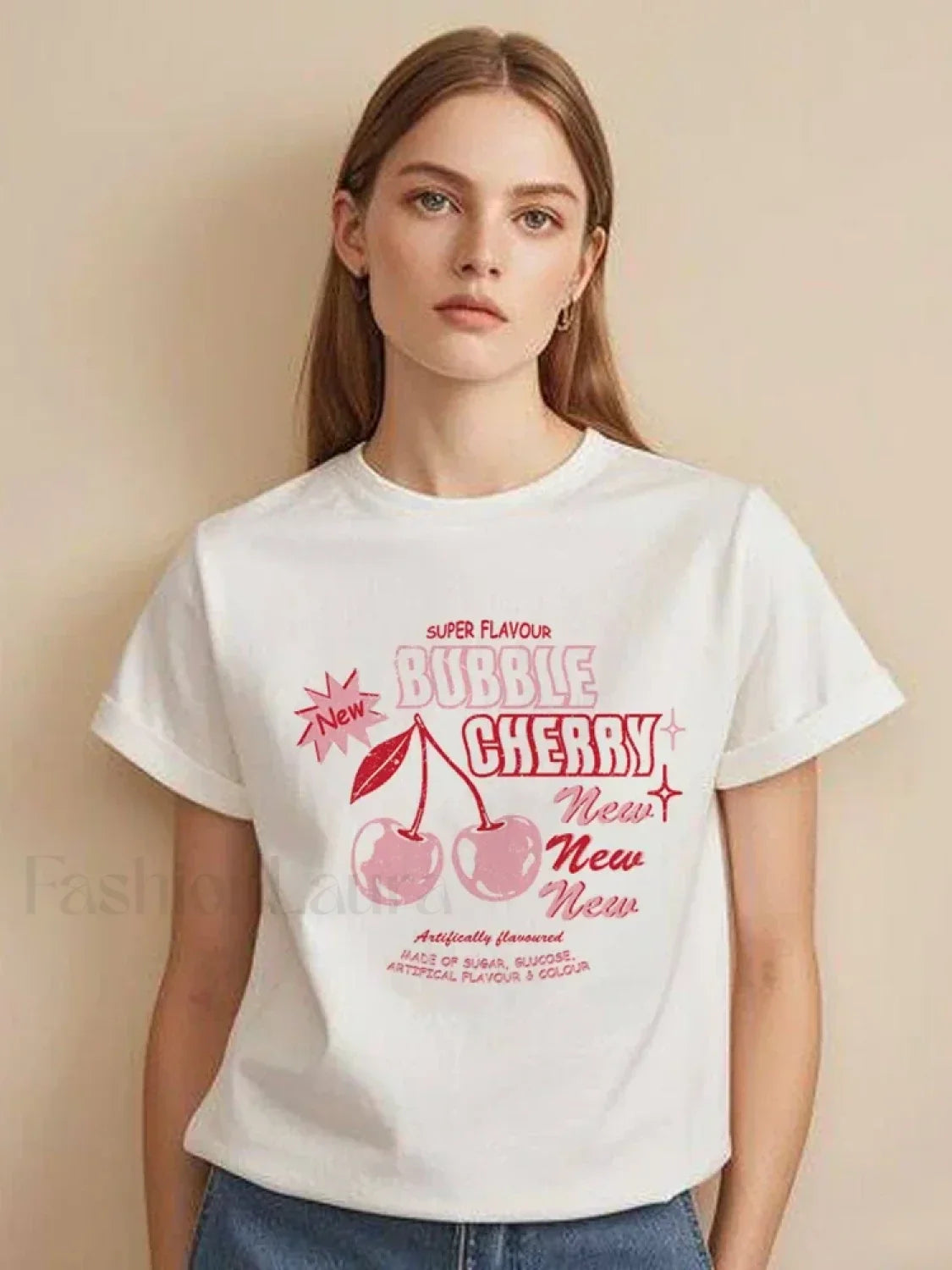 Bubble Cherry Cowgirl Western Alcohol Graphic T-Shirt