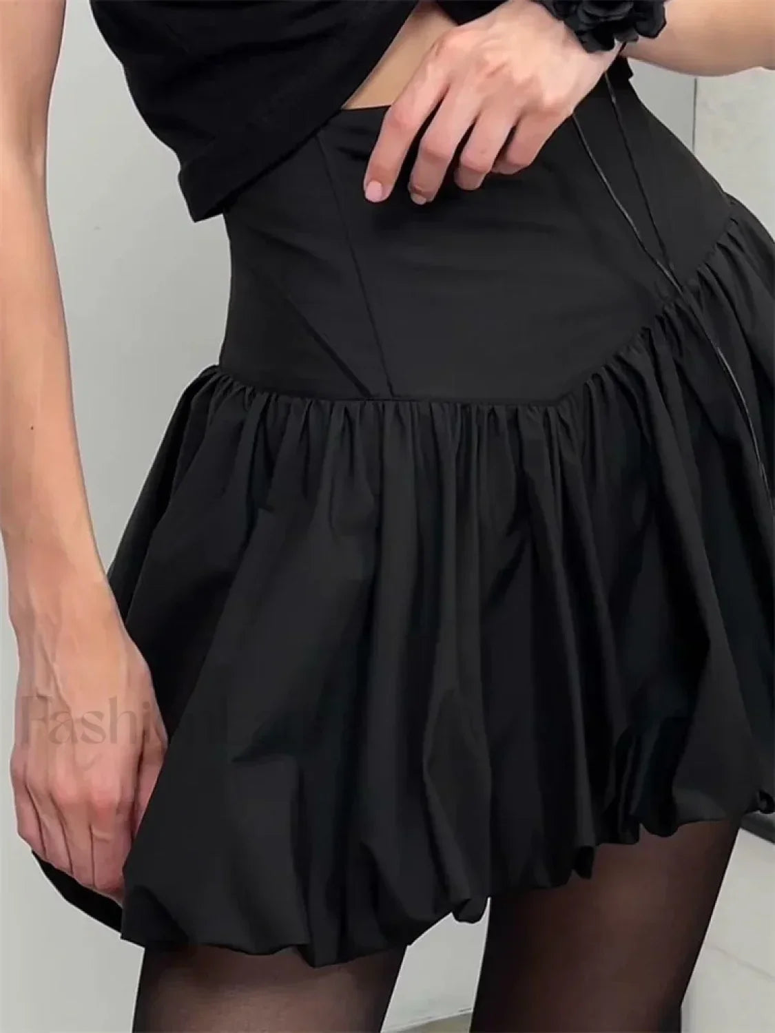 Bubble Hem Ruched Mini Skirt