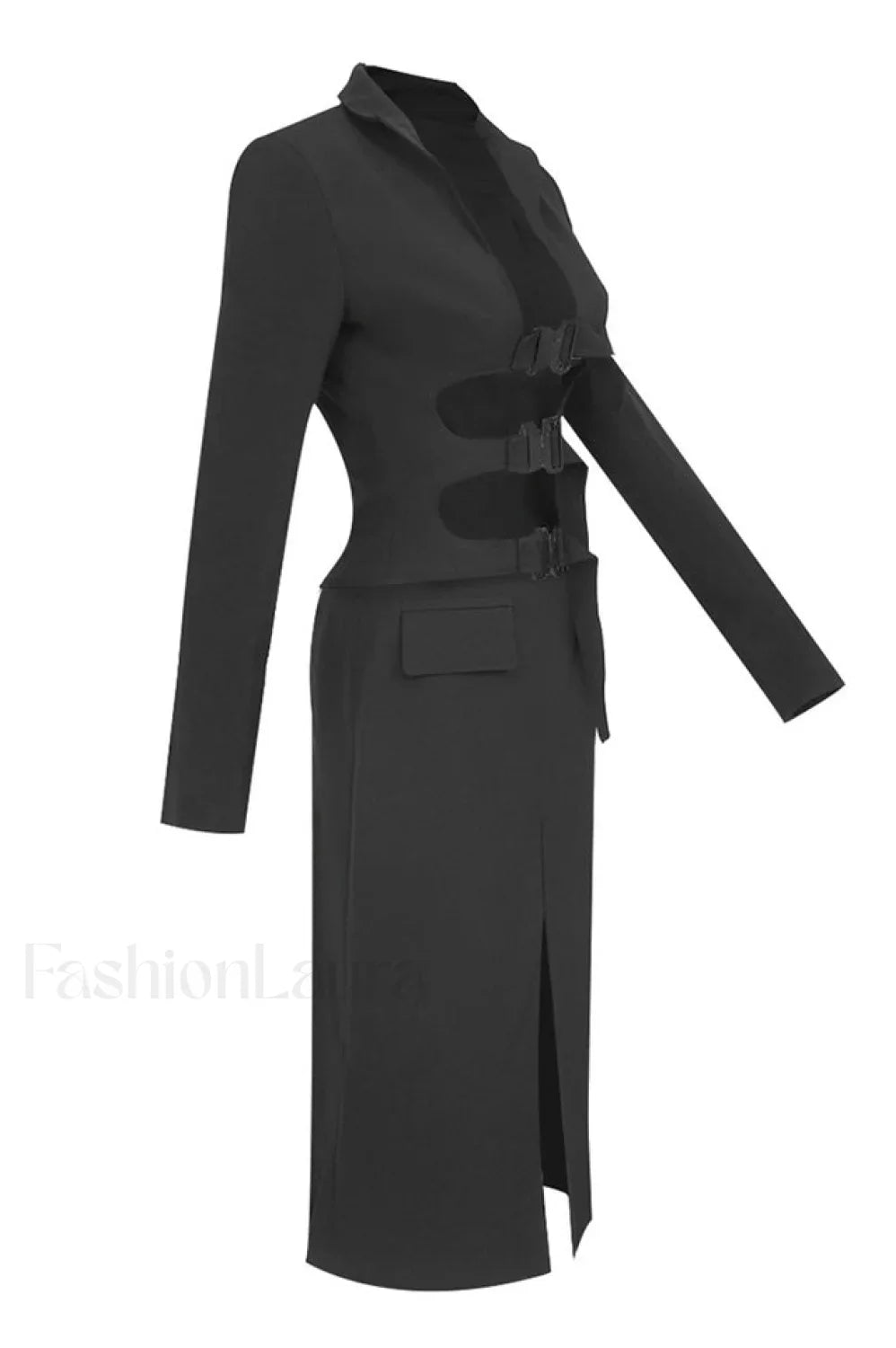 Buckle Detail Top Charming + Skirt Set