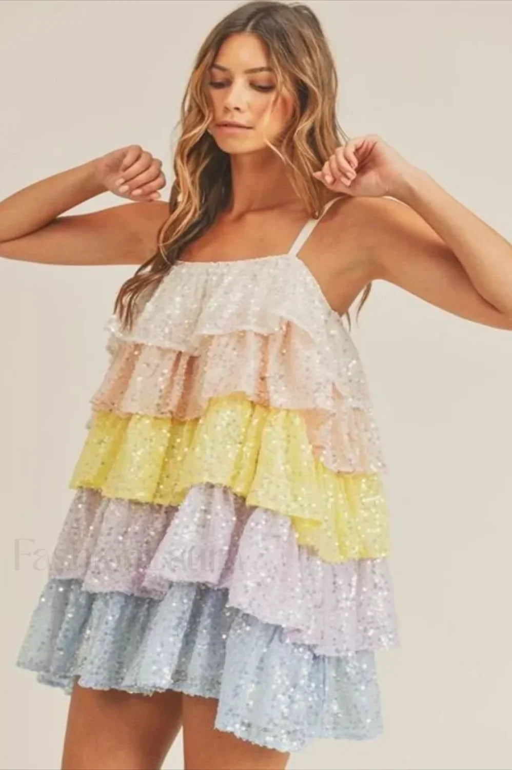 Buddy Love Disco Charming Tiered Sequin Dress