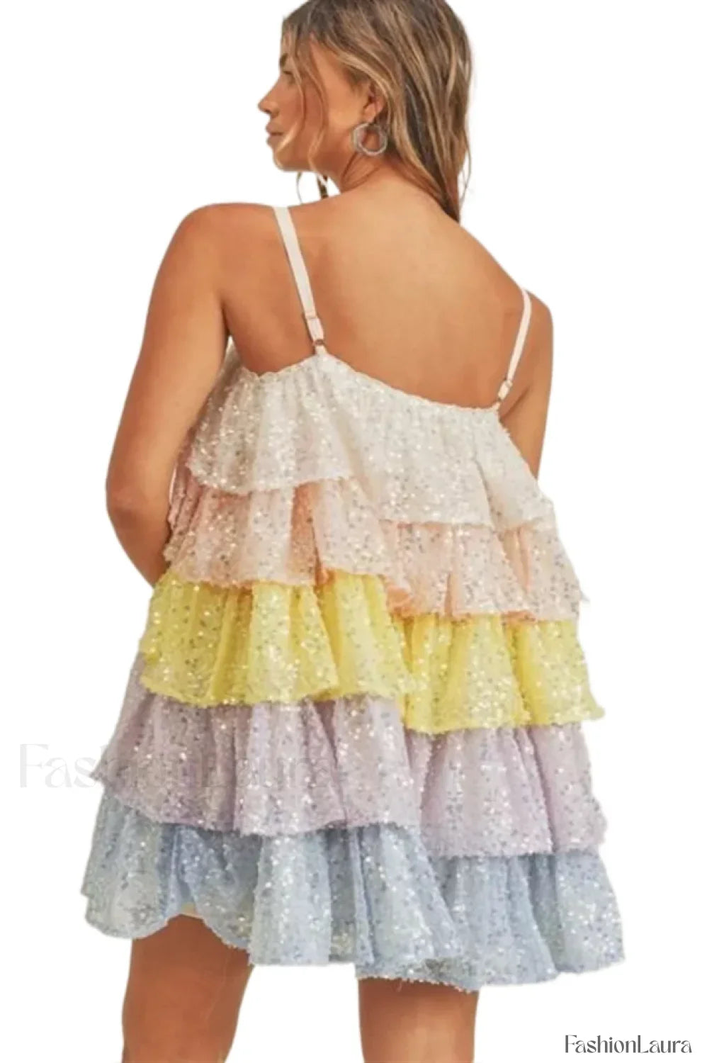 Buddy Love Disco Charming Tiered Sequin Dress