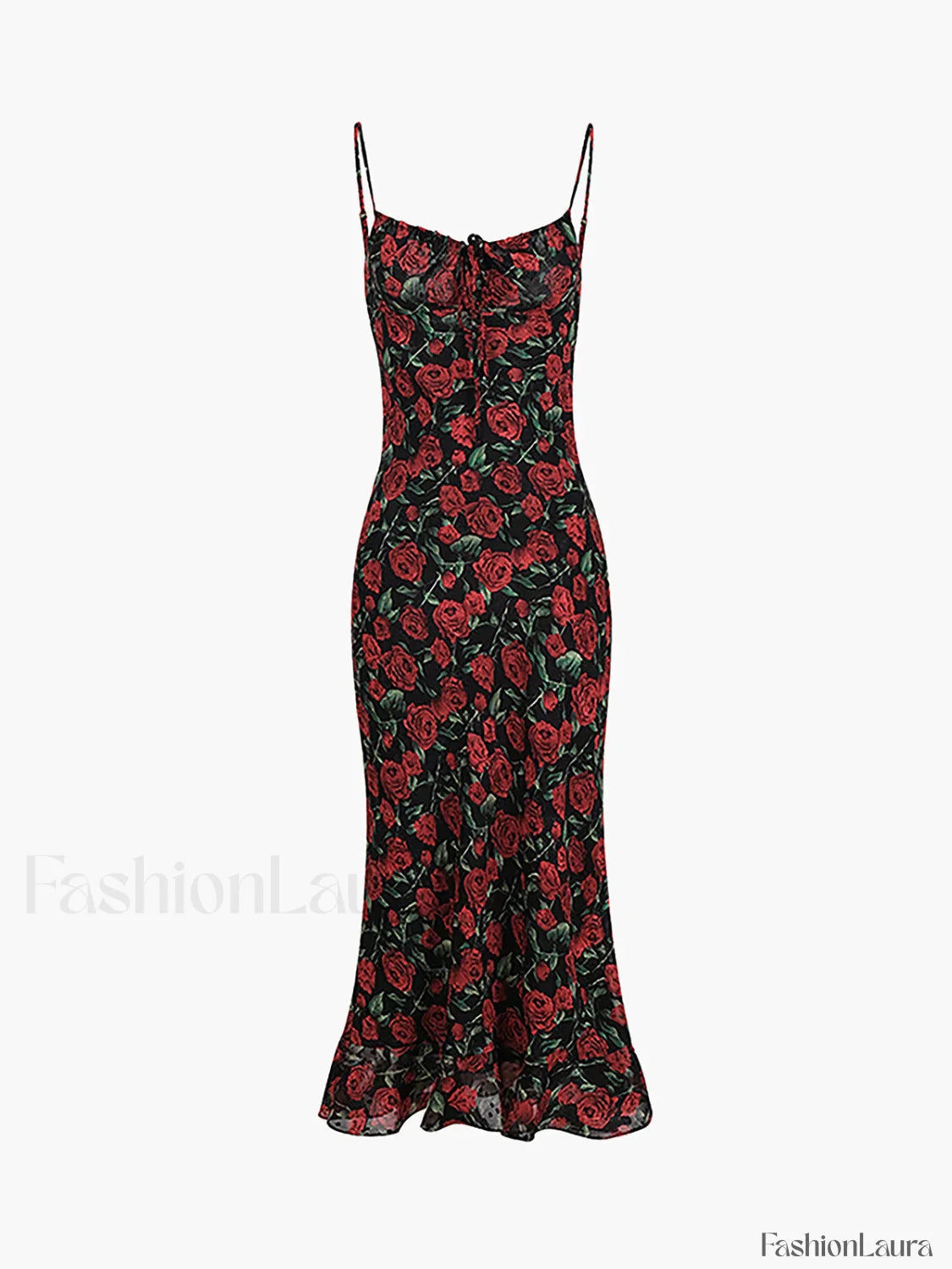 Bulgarian Roses Floral Trendy Cami Long Dress