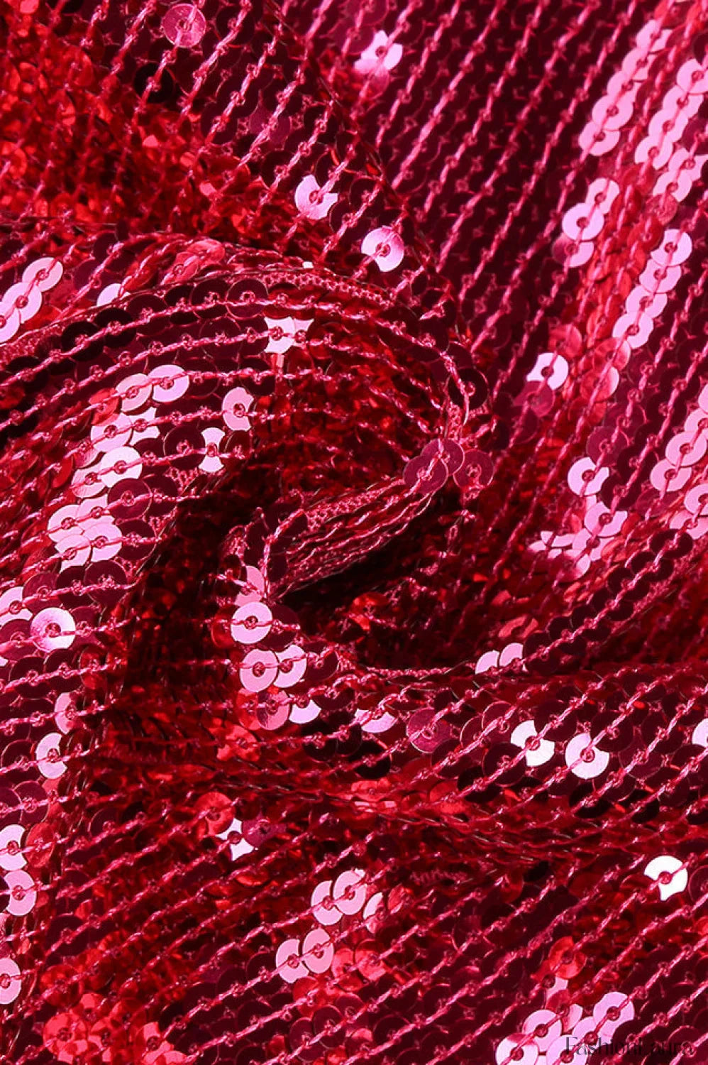 Burgundy Ruched Stylish Sequined Maxi Dress