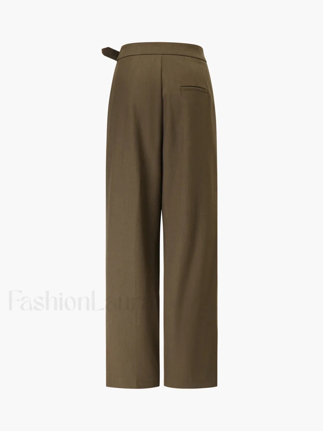 Business Casual Belted Trendy Straight Leg Dress Pants