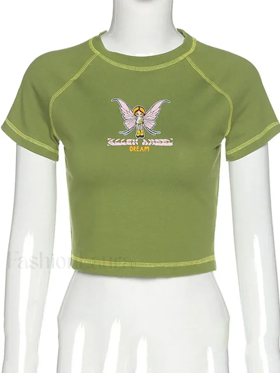 Butterfly Green Crop Top