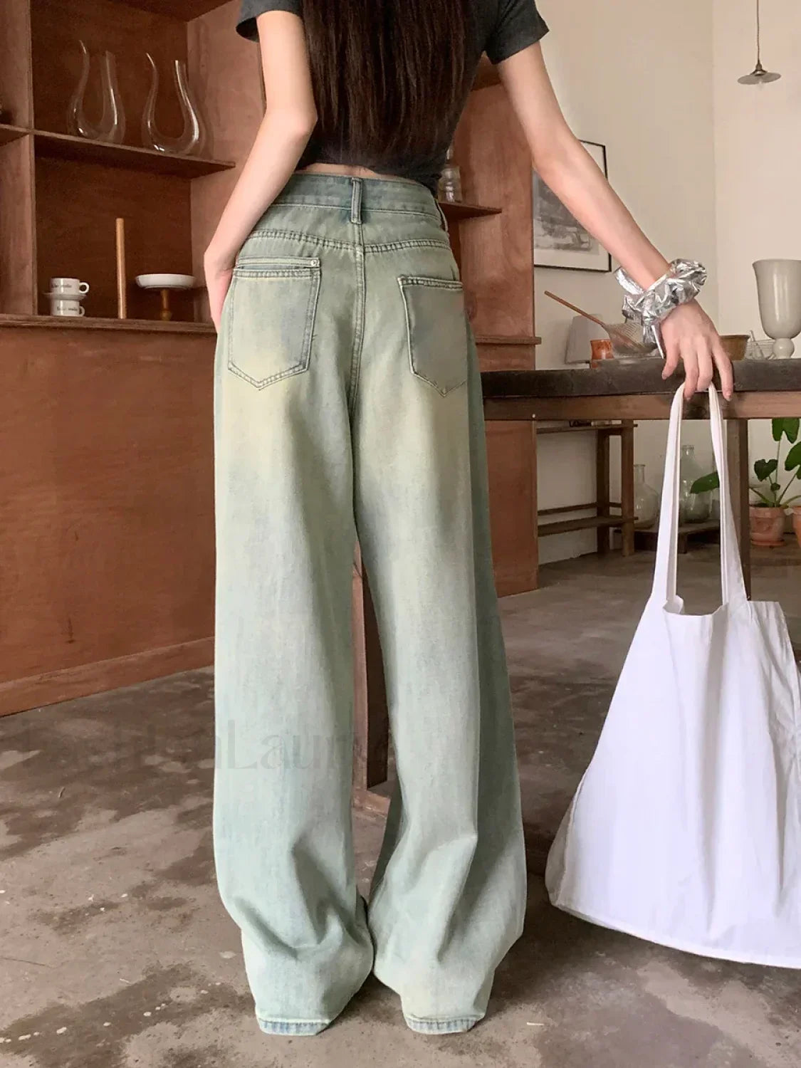 Butterfly Hot Diamond Wide-leg Vintage Jeans