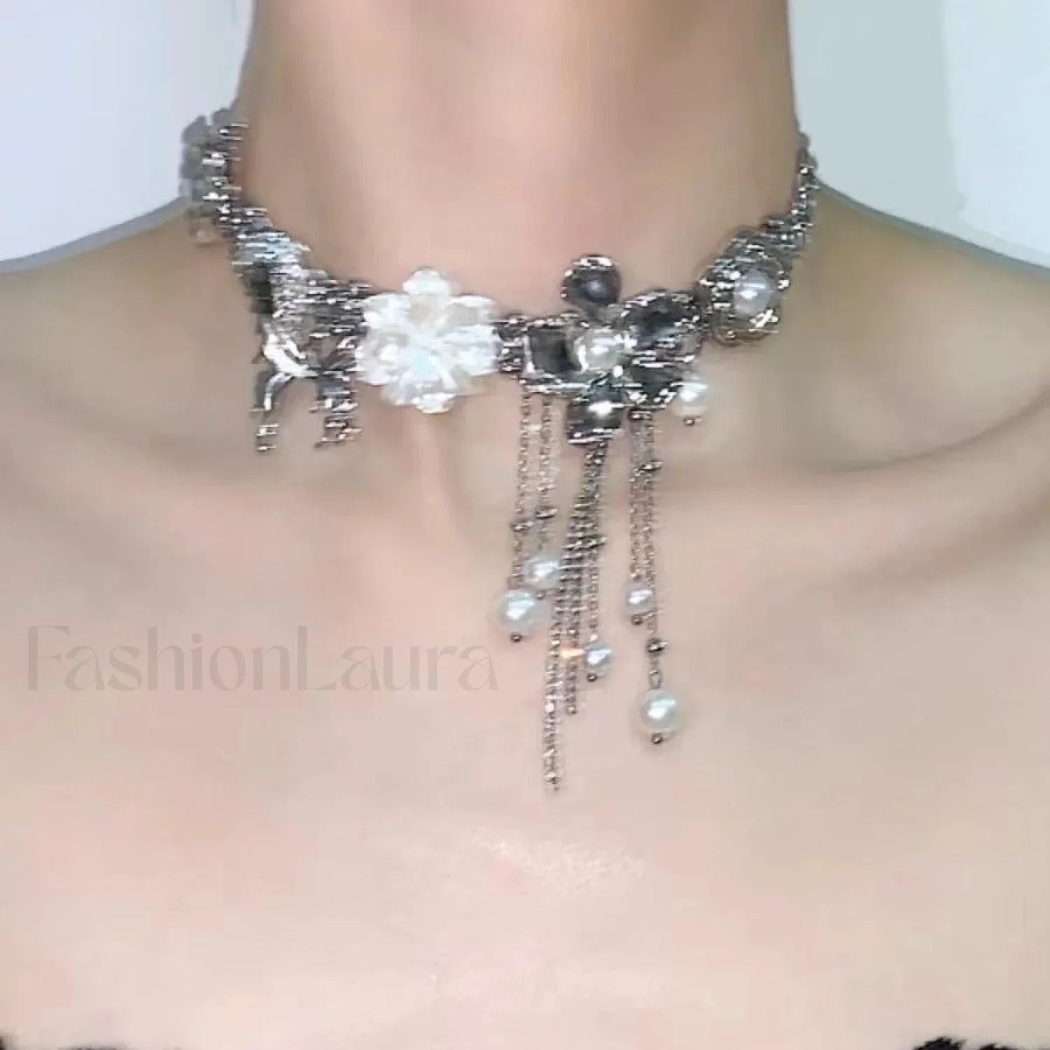 Butterfly Love Pearl Tassel Sweet Cool Necklace