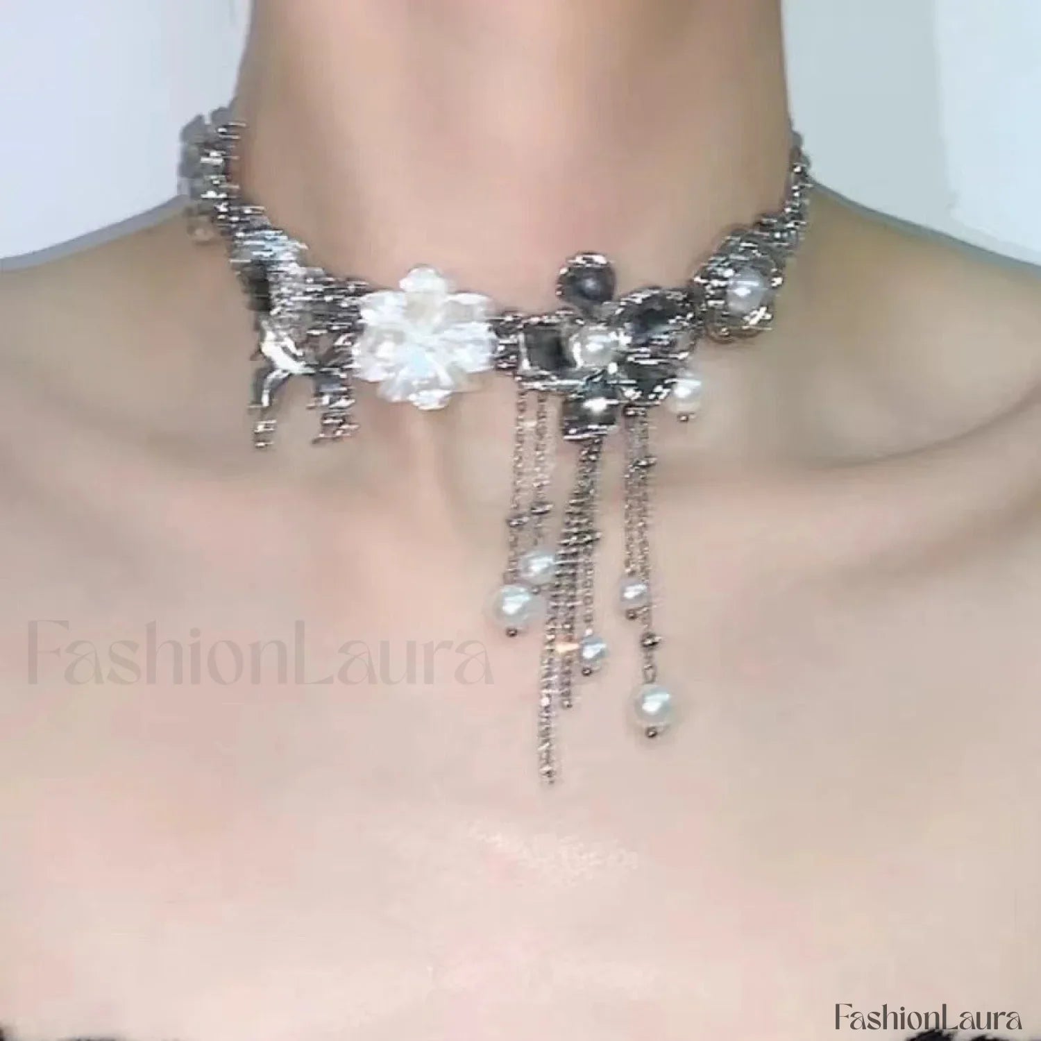 Butterfly Love Pearl Tassel Sweet Cool Necklace