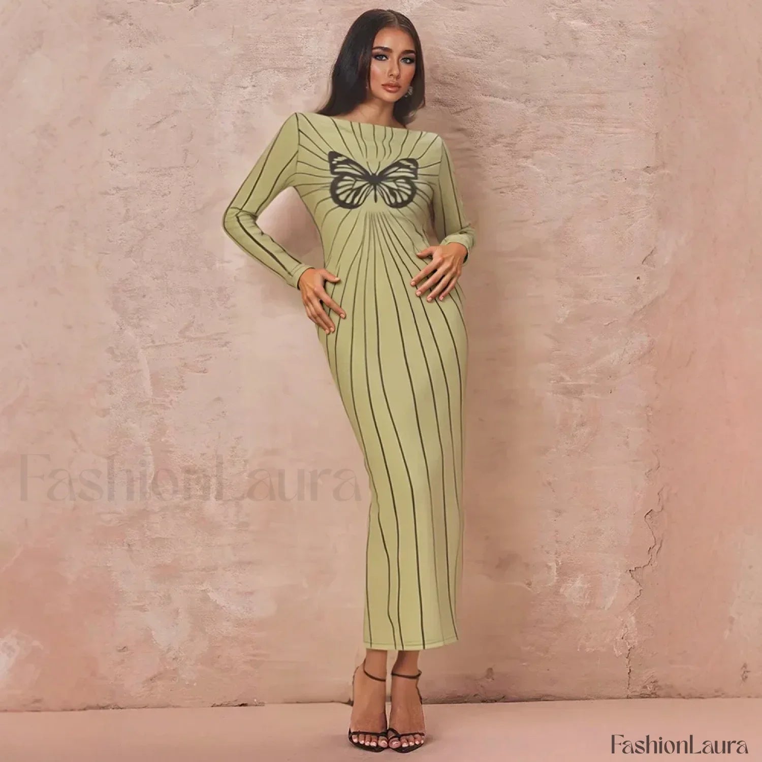 Butterfly Wrap Maxi Midi Dress