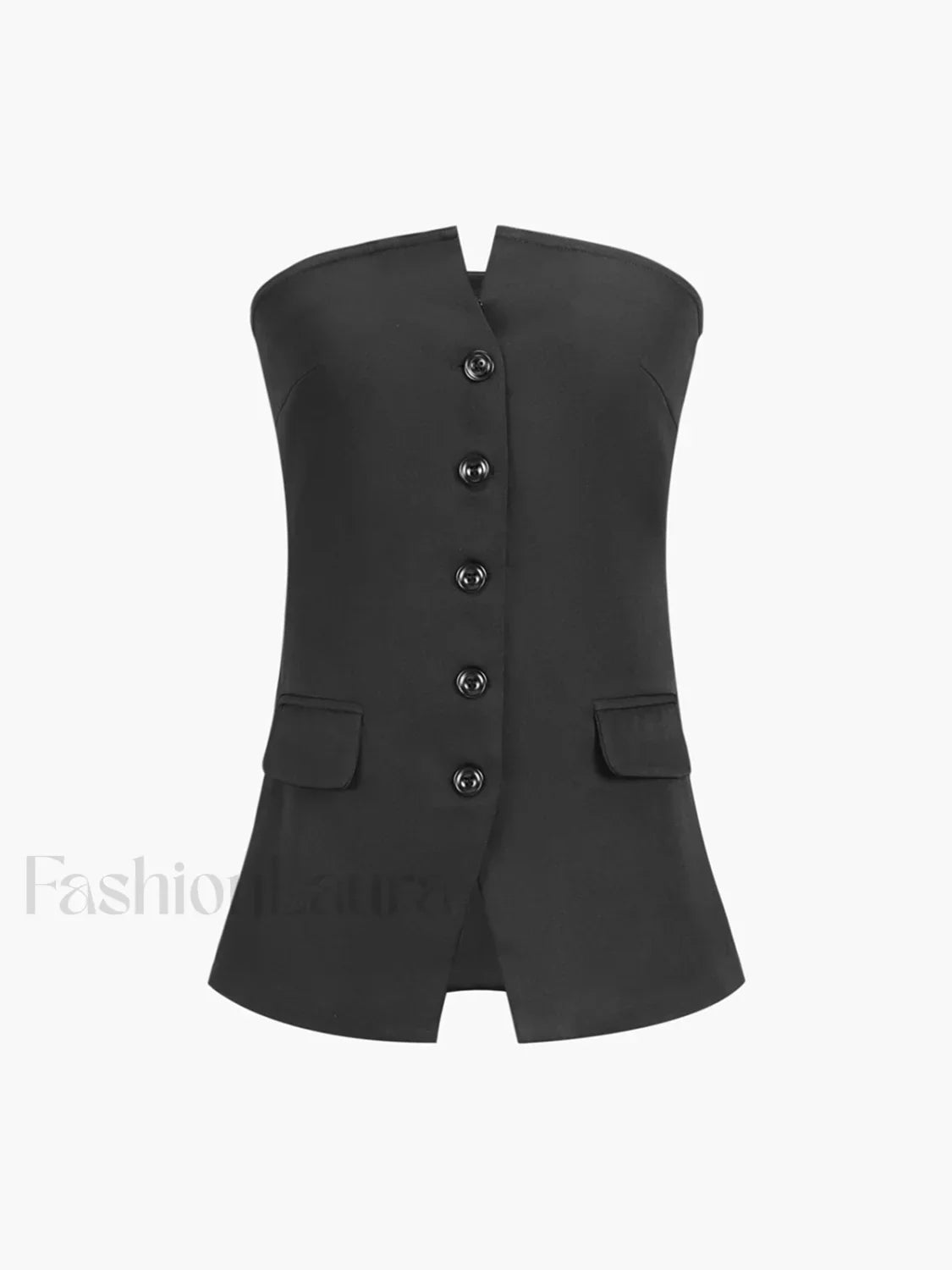 Button Down Graceful Tube Top