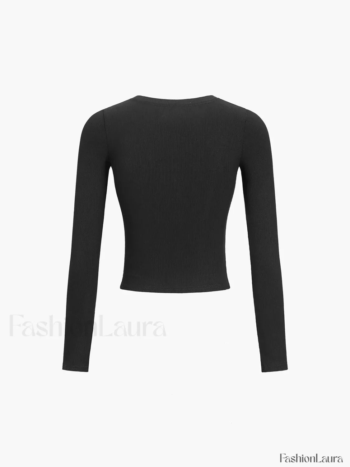 Button Down Long Sleeve Crop Shirt