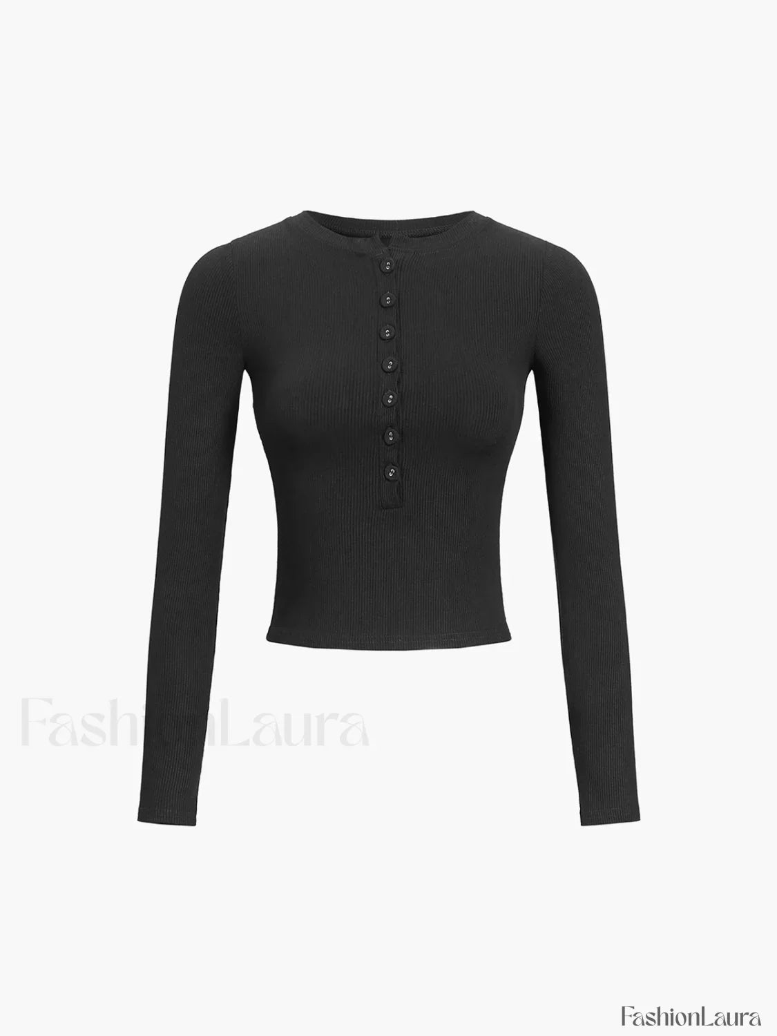 Button Down Long Sleeve Crop Shirt