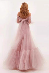 Off-the-Shoulder Sheer Mesh Dress