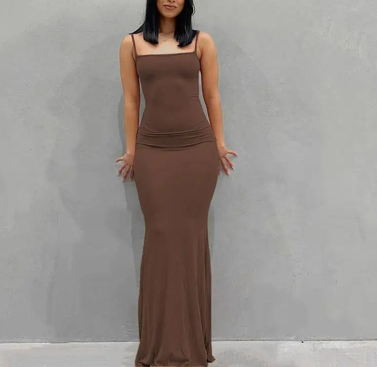 Satin Slip Backless Maxi Dress 3