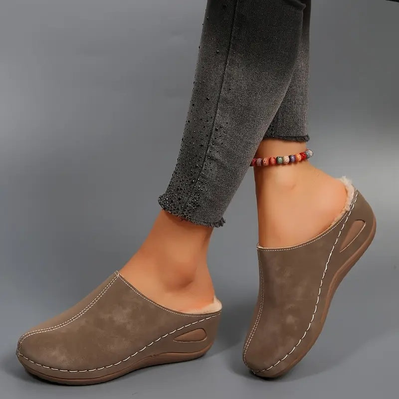 Arnellia Cozy Fleece Slip-On Mules