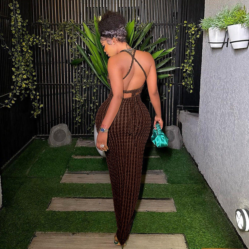Textured Knit Square Neck Bodycon Maxi Dress 4