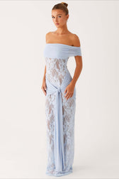 Sheer Lace Cutout Ribbon Bodycon Lace Dress