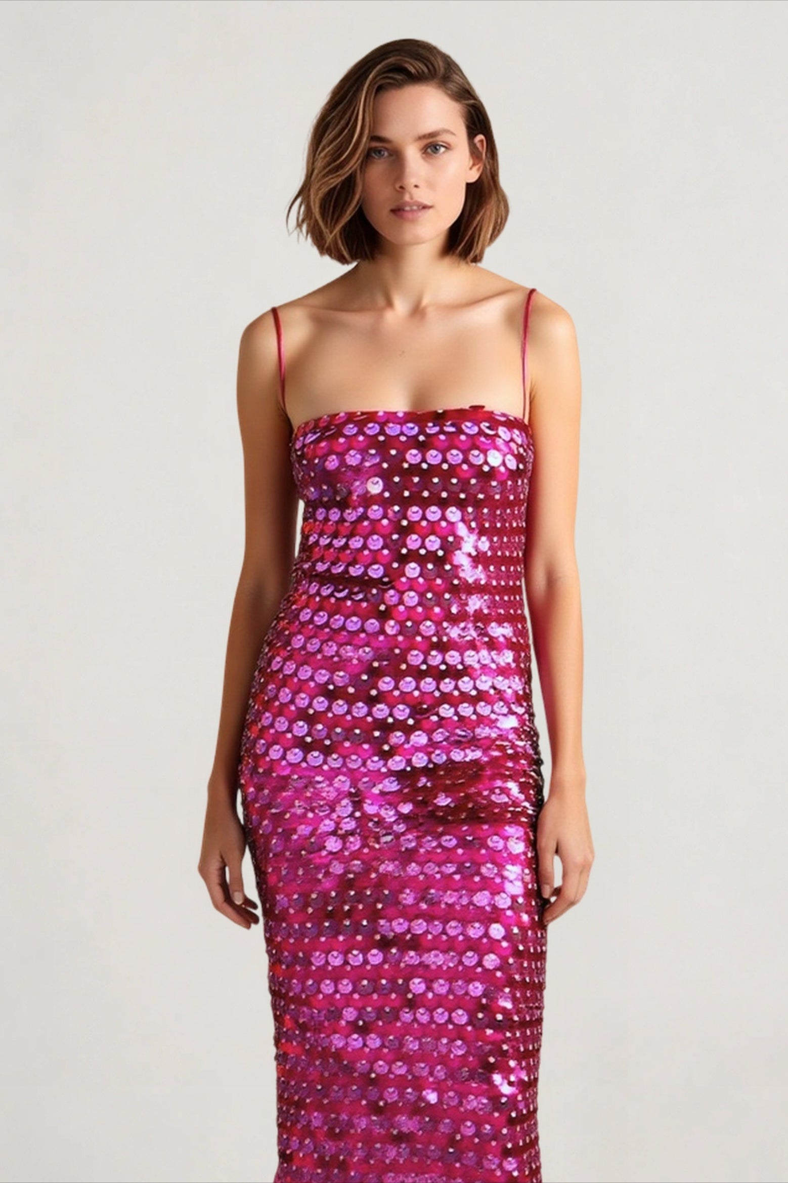 Beaded Irregular Midi Dress