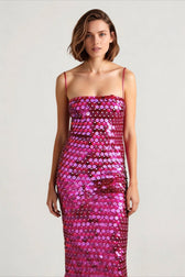 Spicy Girl Beaded Irregular Midi Dress