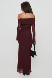 One Shoulder Mesh Maxi Dress 3