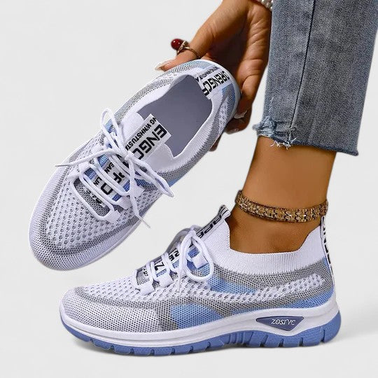 Mesh Knit Lace Up Chunky Sole Sneakers