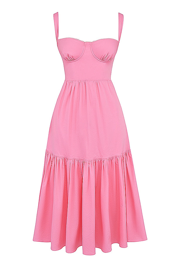 Underwire Sweetheart Cami Tiered Midi Sundress 13