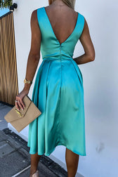 Hold You In My Memory Satin Midi Dress - View 3