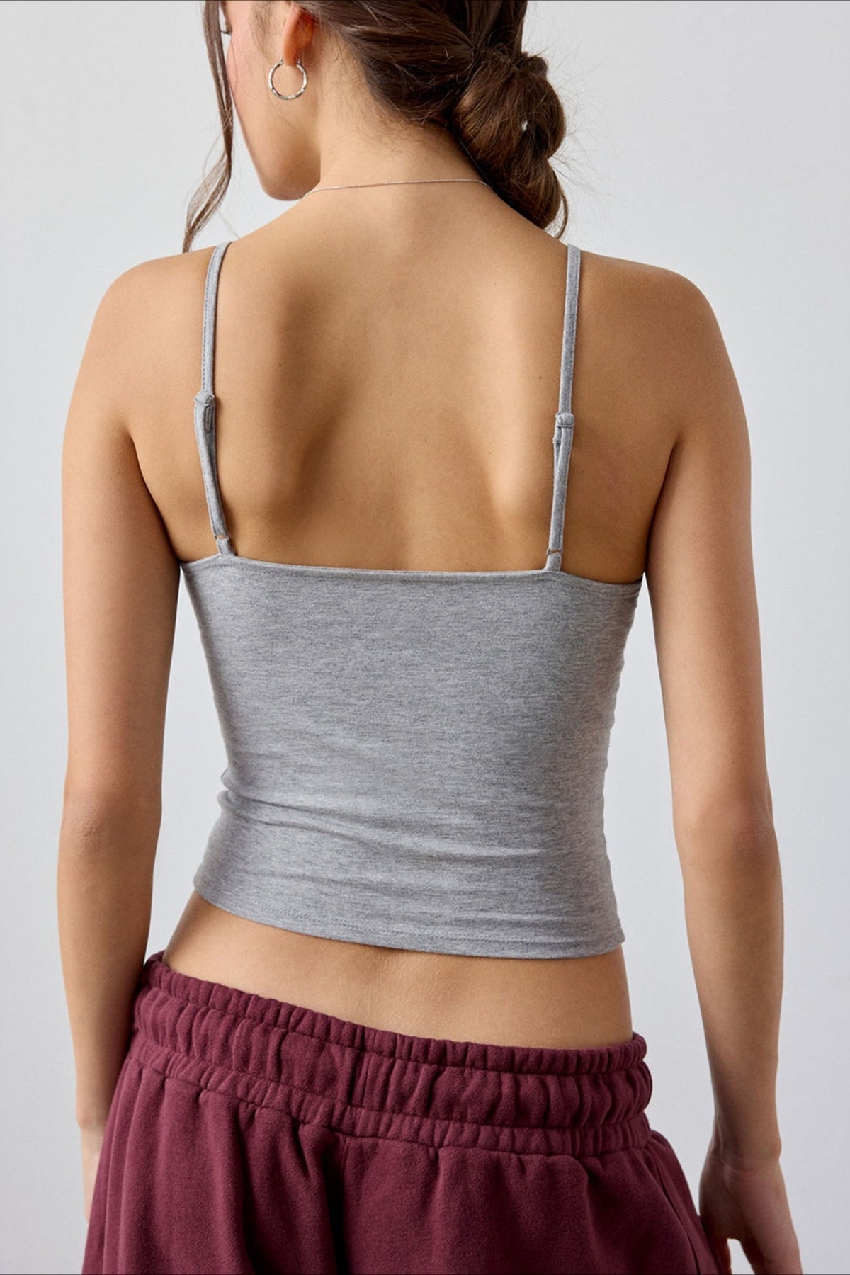 Crisscross V-Neck Ribbed Cami Top