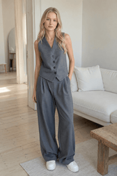 Solid Structured Graceful Suit Vest