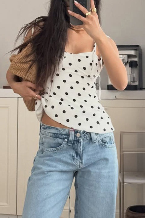 Dotted Backless Cami Top