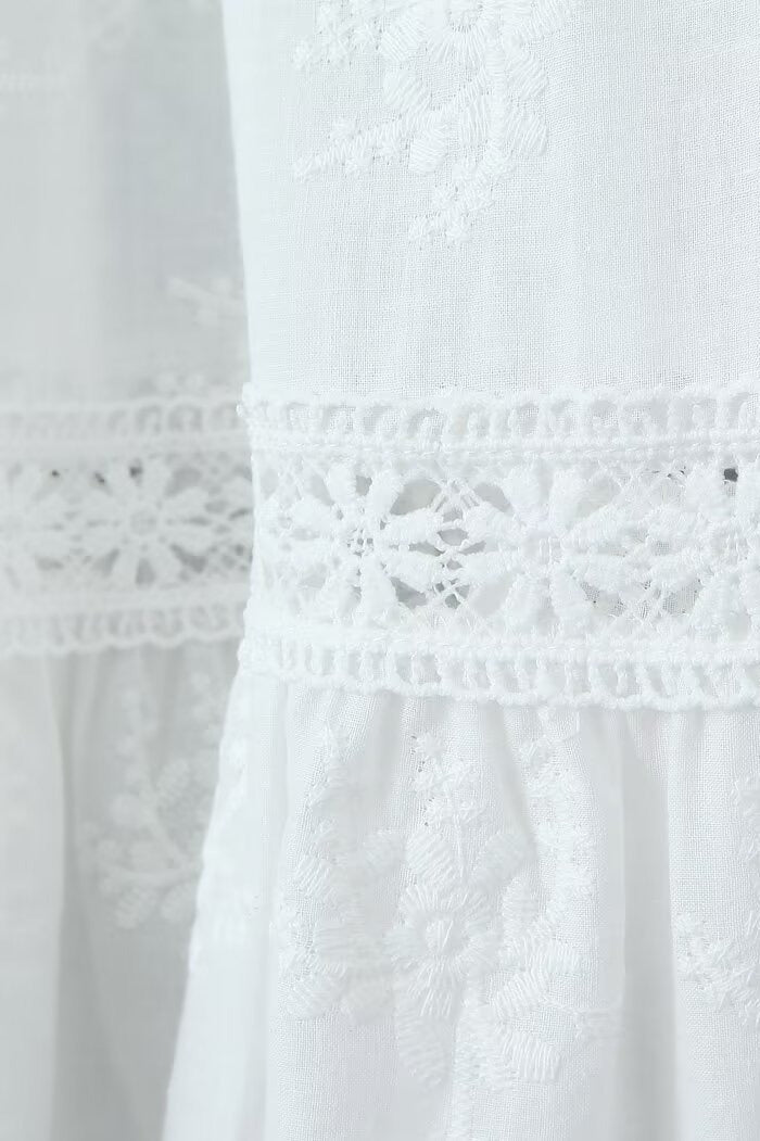 Two Piece Lace Tube Top Boho Skirt Set