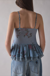 Lace Panel Open Back Cami Top