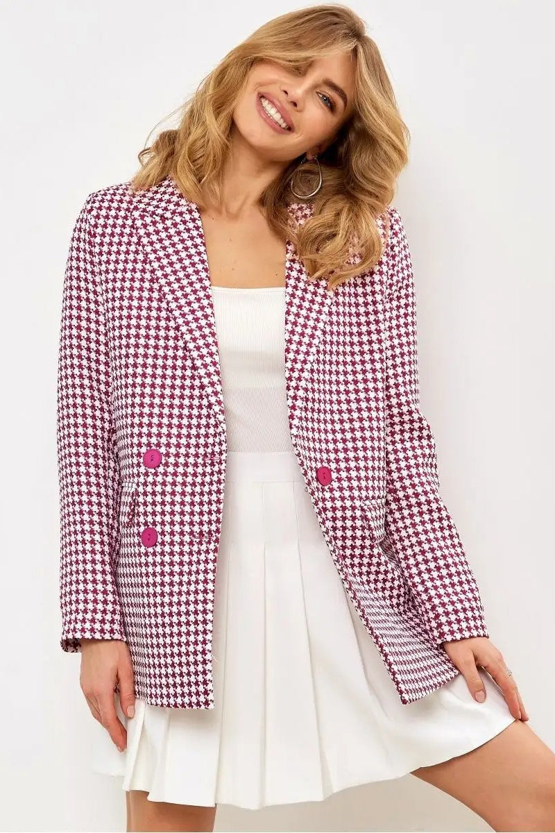 Tweed Houndstooth Blazer
