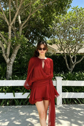 Ruffled Full Sleeve Mini Dress