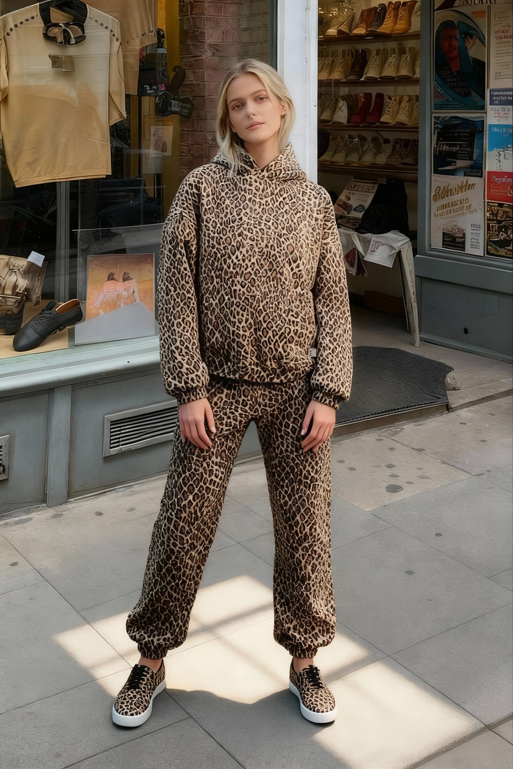 Y2K Leopard Print HipHop Hoodie